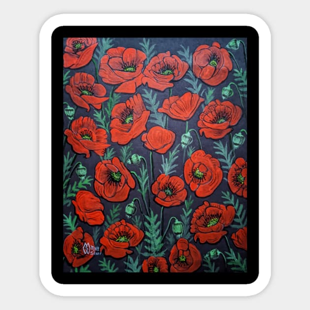 In a field of poppies Sticker by Matt Starr Fine Art